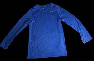 Nike The Nike Tee Dri-Fit Blue Long Sleeve Shirt Medium